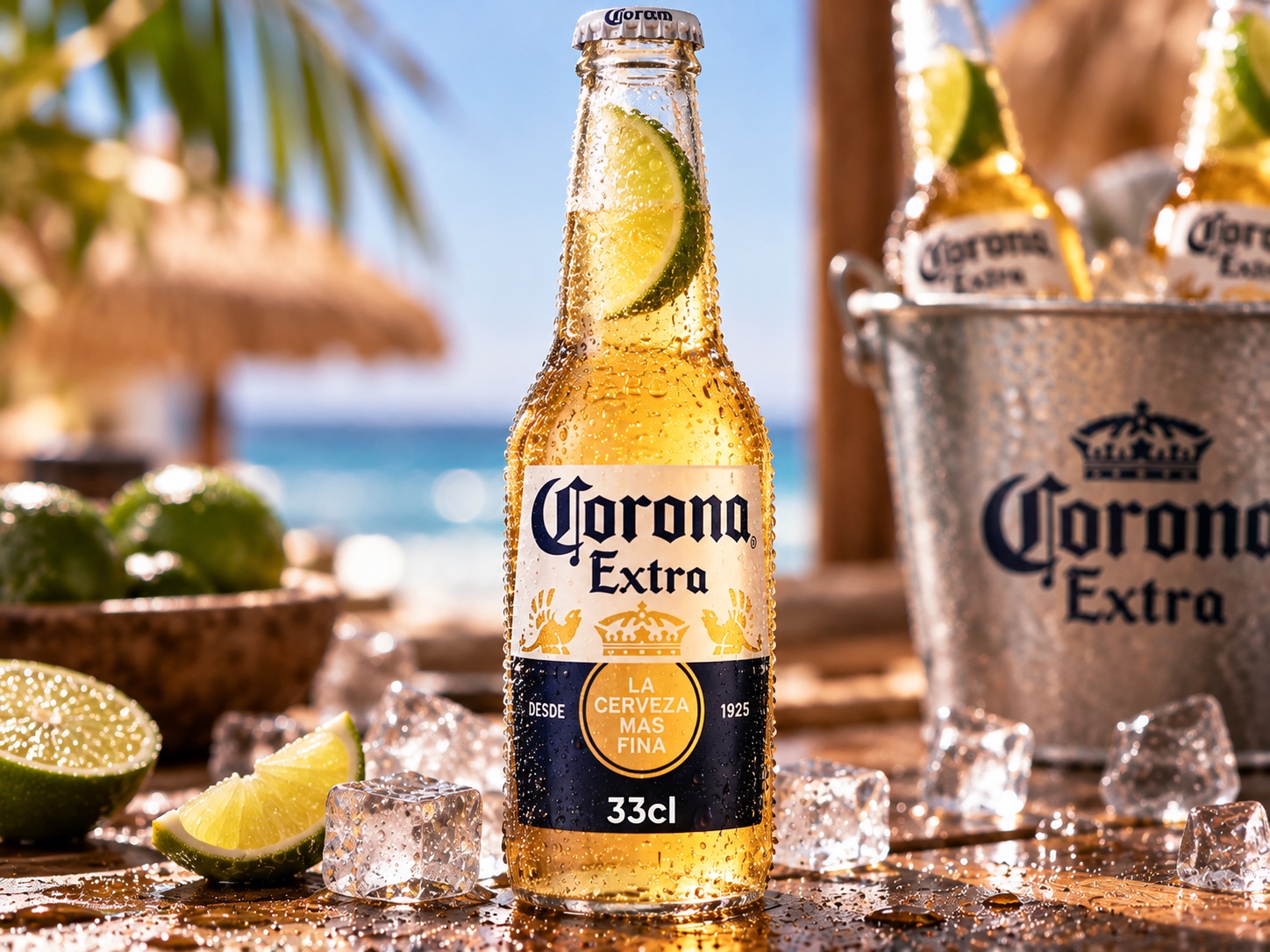 Bière Corona Extra en bouteille de 33 cl