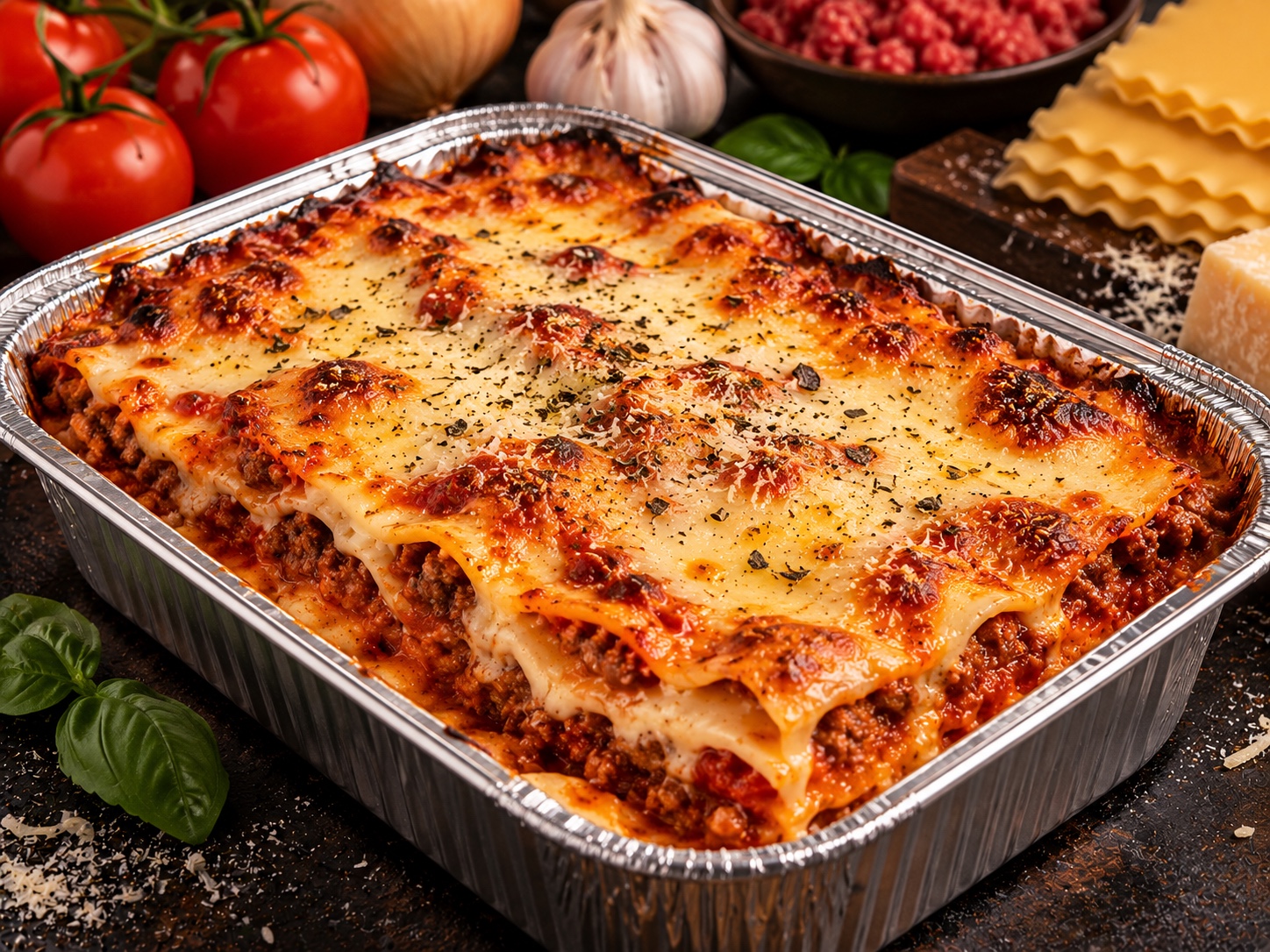 Lasagnes maison en barquette