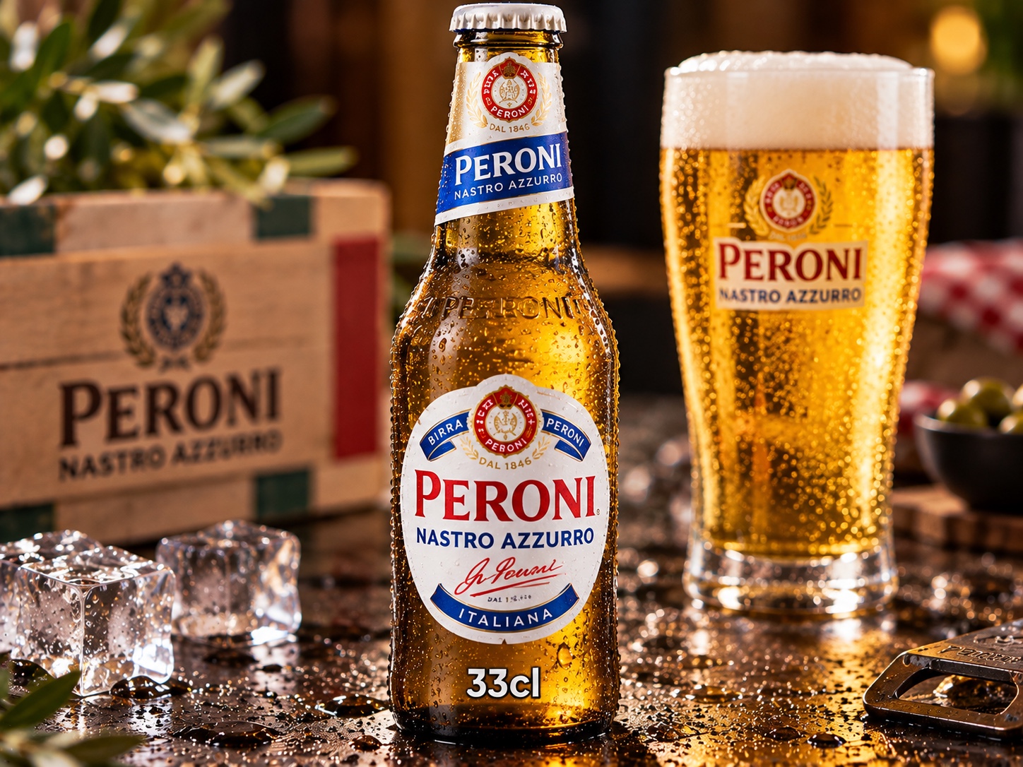 Bière Peroni en bouteille de 33 cl